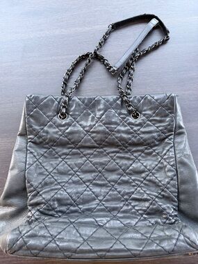 CHANEL Wild Stitch Chain Shoulder Bag Coated Canvas Green CC Authentic Vintage